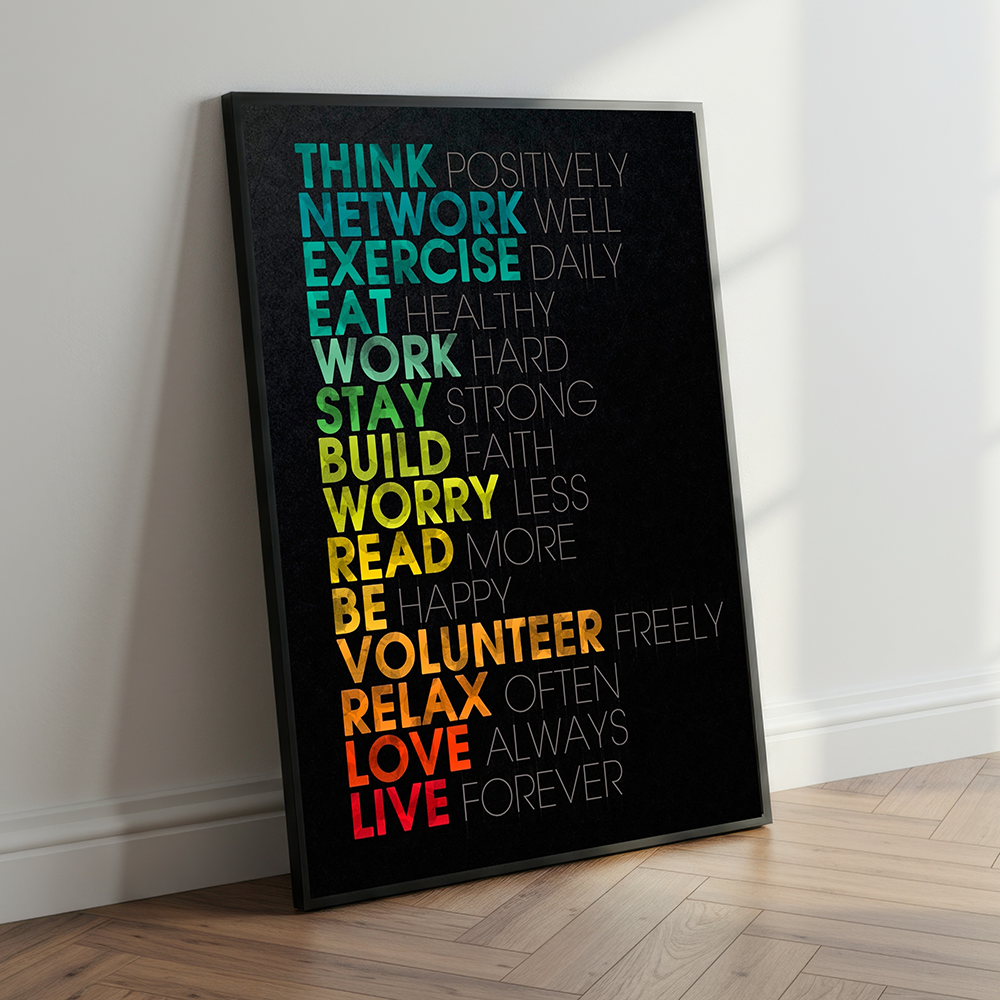 Think Positive Network | Motivational Poster Wall Art | Single Panel