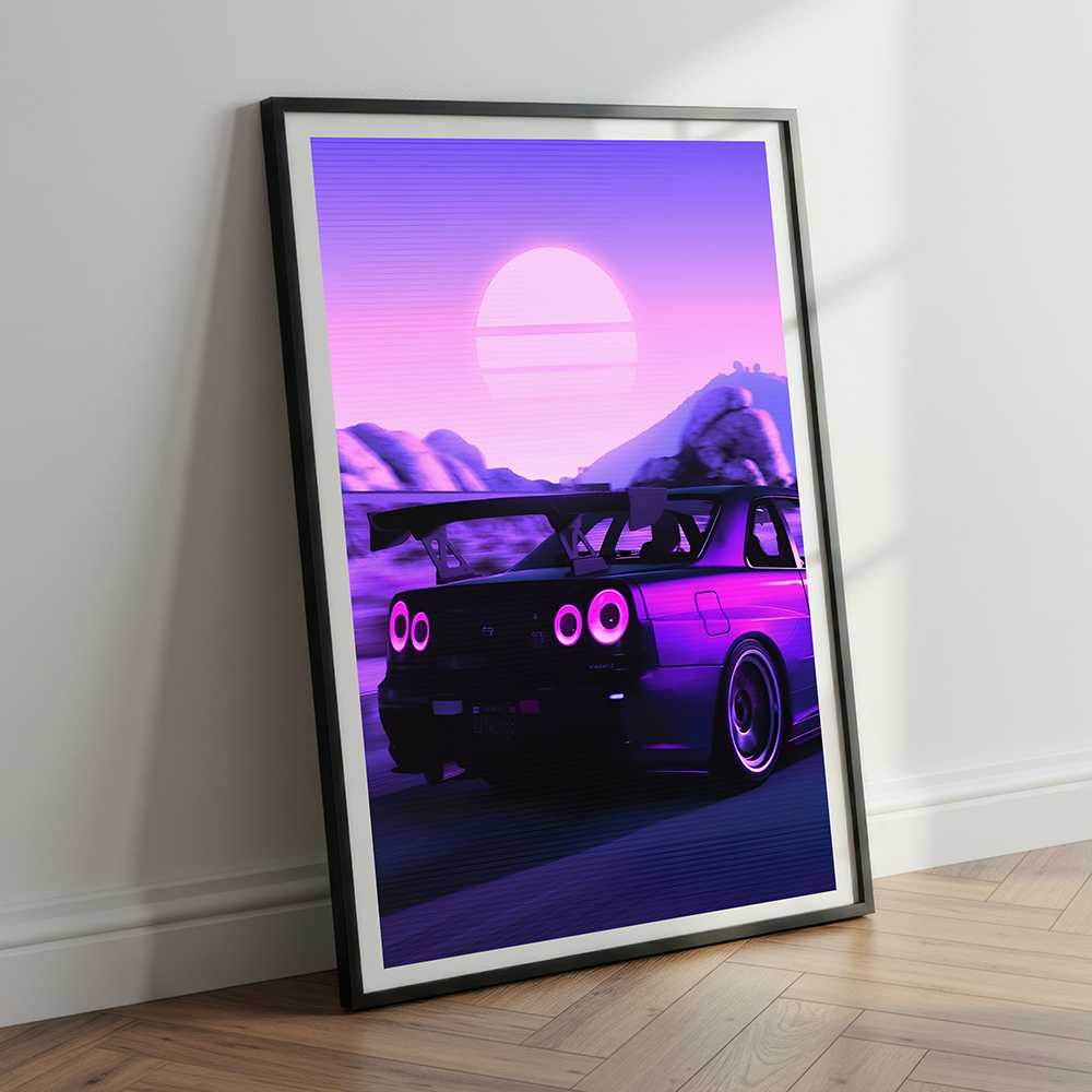 Neon Car | Cars Wall Art | Single Panel