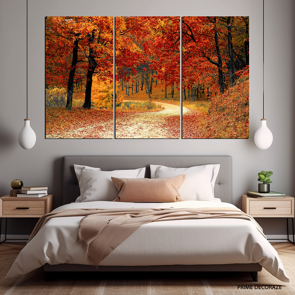 Autumn Season Nature in Beauty | Floral Wall Art | 3 Panels
