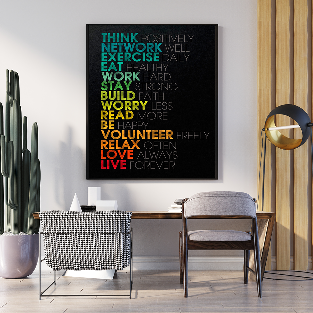 Think Positive Network | Motivational Poster Wall Art | Single Panel