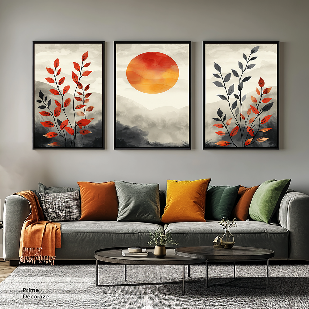 Boho Wall Decor Set Of Three | Boho Wall Art | 3 Panels