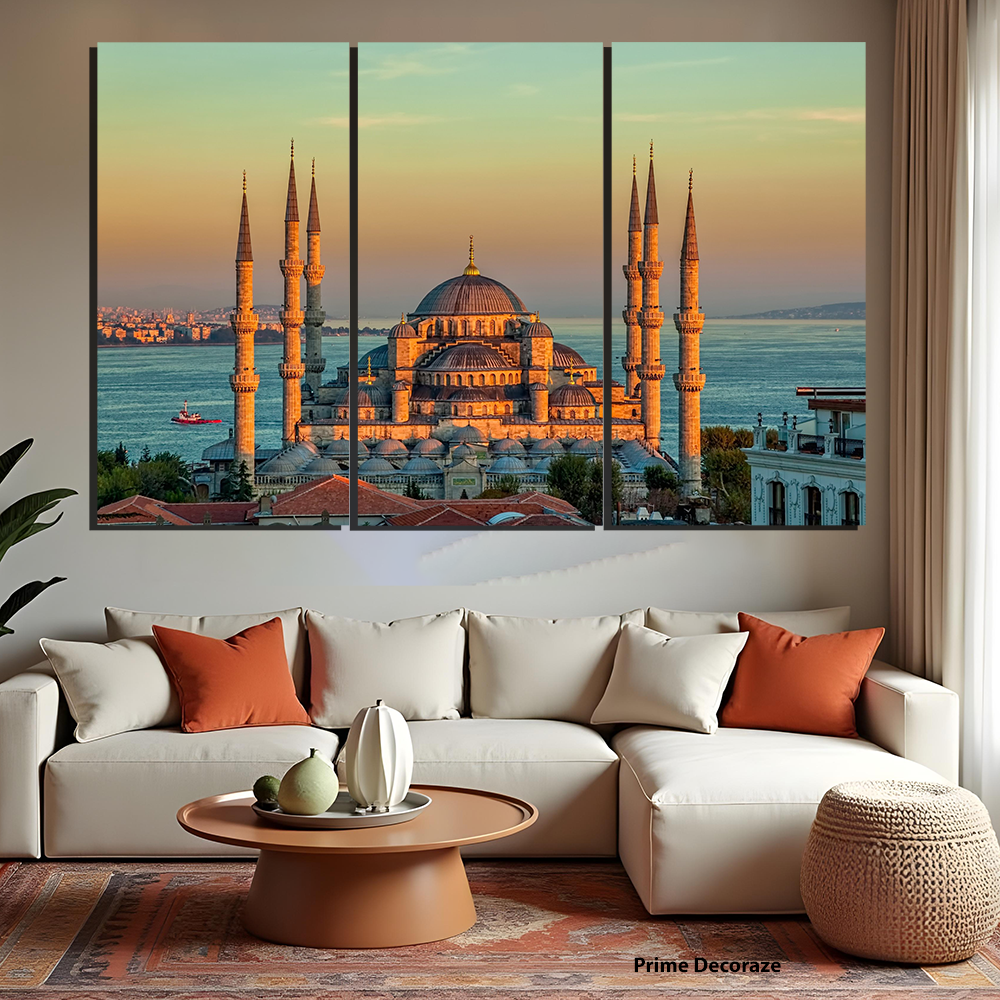 The Blue Mosque | Islamic Architecture | 3 Panels