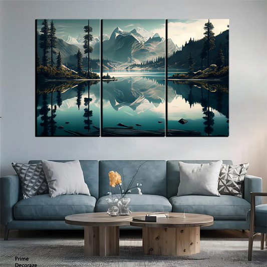 Lake in the Mountain | Natural Wall Art | 3 Panels