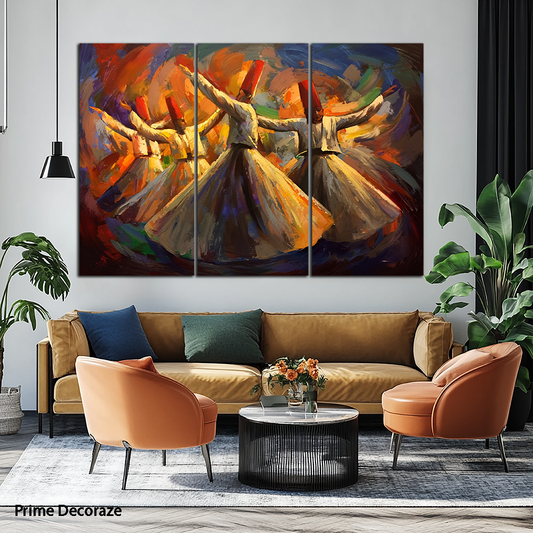 Spiritual Dancer | Abstract Wall Art | 3 Panels
