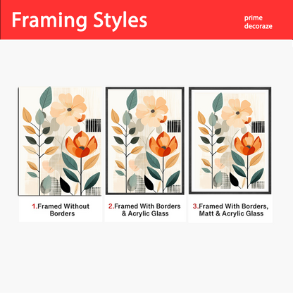 Boho Aesthetic Elements | Floral Wall Art | Single Panel