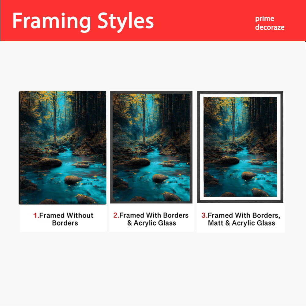 A Digital Art Of A Tree Stream In A Forest| Natural Wall Art | Single Panel