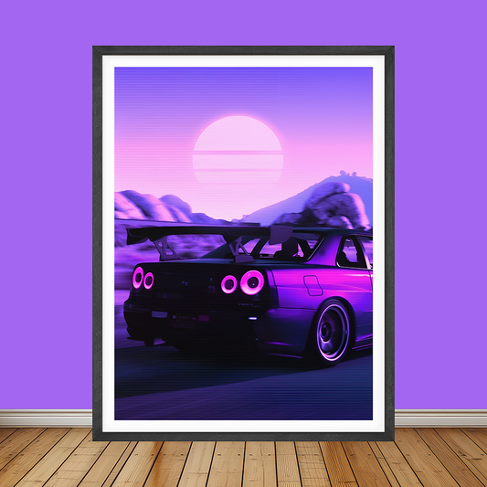 Neon Car | Cars Wall Art | Single Panel