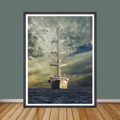 Sailing Ships In Sea | Oil Painting | Single Panel