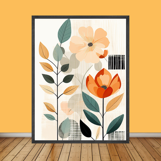 Boho Aesthetic Elements | Floral Wall Art | Single Panel
