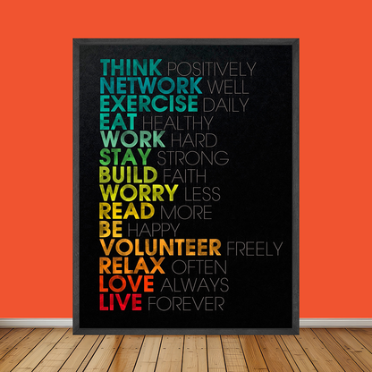 Think Positive Network | Motivational Poster Wall Art | Single Panel