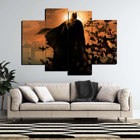 Batman Gotham City Silhouette | Movies Wall Art | 4 Panels