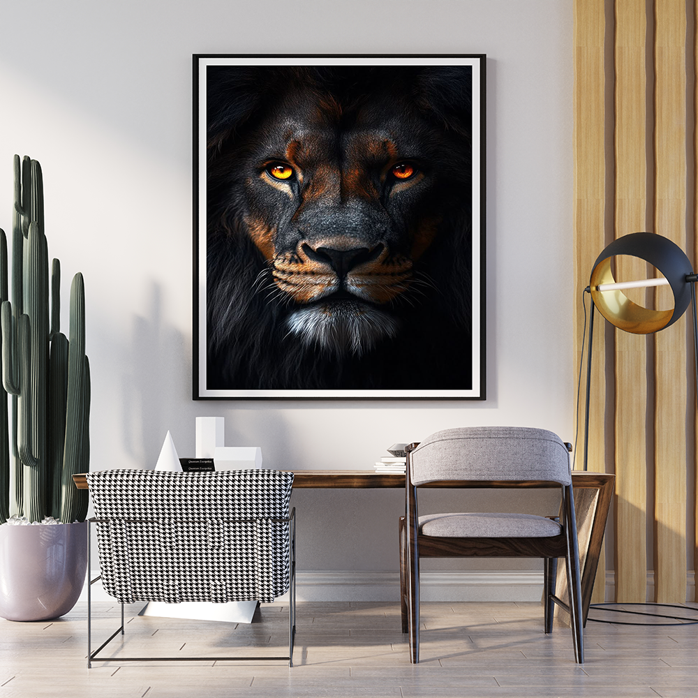 Attitude Lion | Animal Poster Wall Art | Single Panel