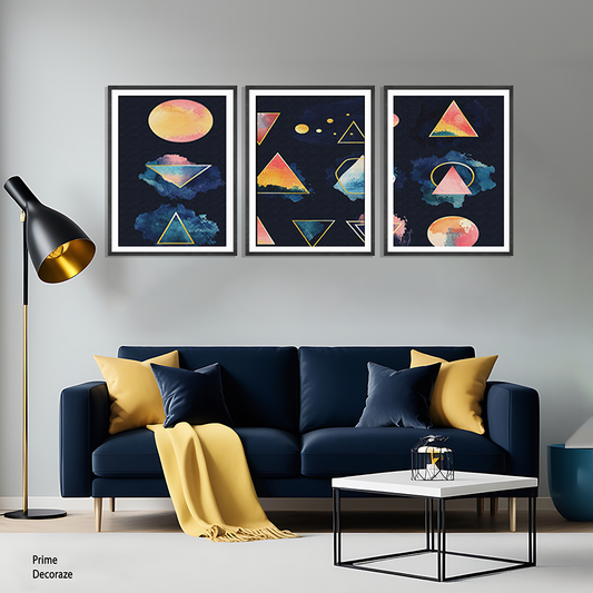 Series Of Painting Digital Artwork | Abstract Wall Art | 3 Panes