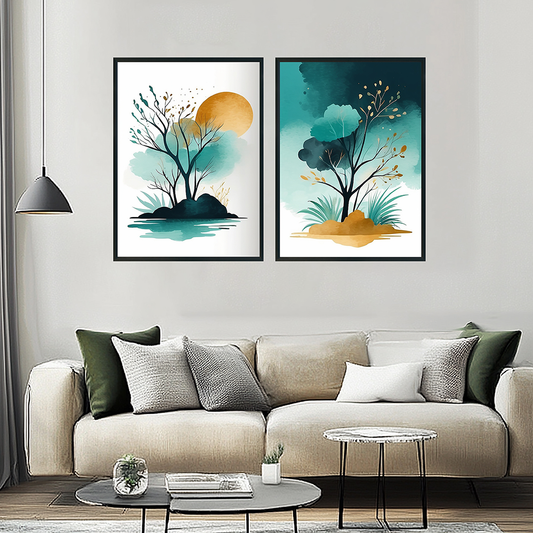 The Art of Bloom Natural | Abstract Wall Art | 2 Panels