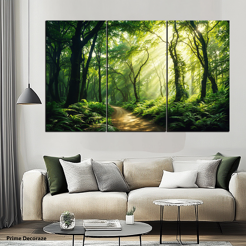 Tranquil Forest Path | Natural Wall Art | 3 Panels
