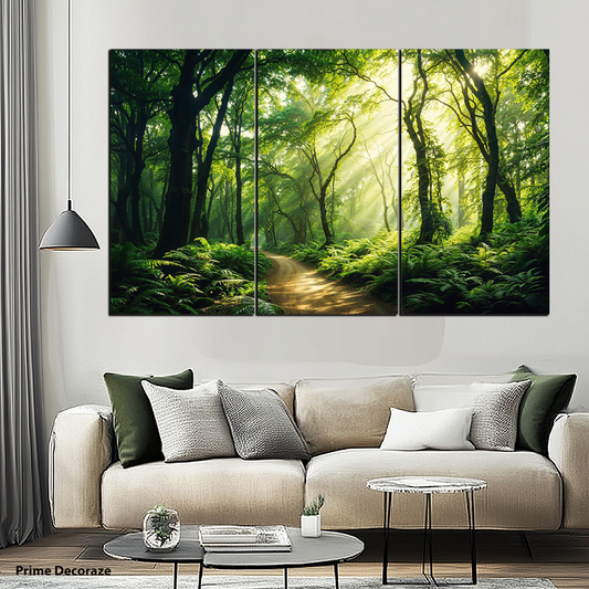 Tranquil Forest Path | Natural Wall Art | 3 Panels