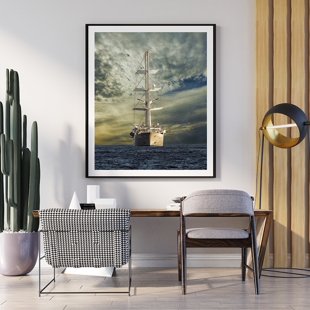 Sailing Ships In Sea | Oil Painting | Single Panel