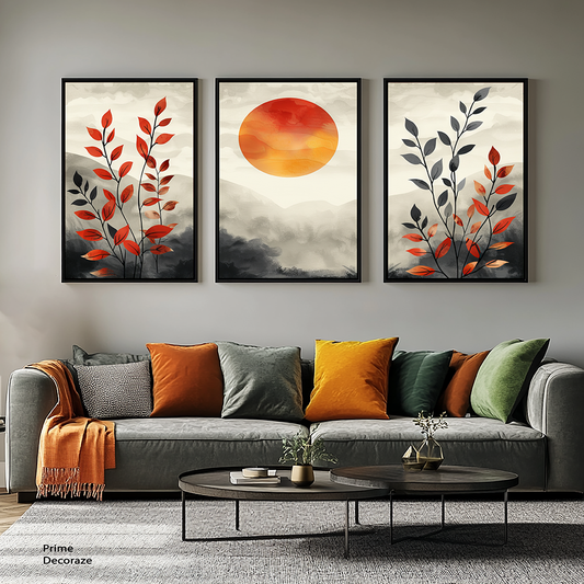 Boho Wall Decor Set Of Three | Boho Wall Art | 3 Panels