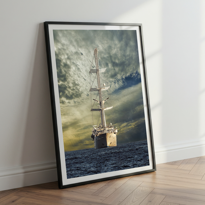 Sailing Ships In Sea | Oil Painting | Single Panel