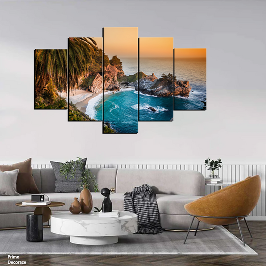 Water Across Mountain | Natural Wall Art | 5 Panels