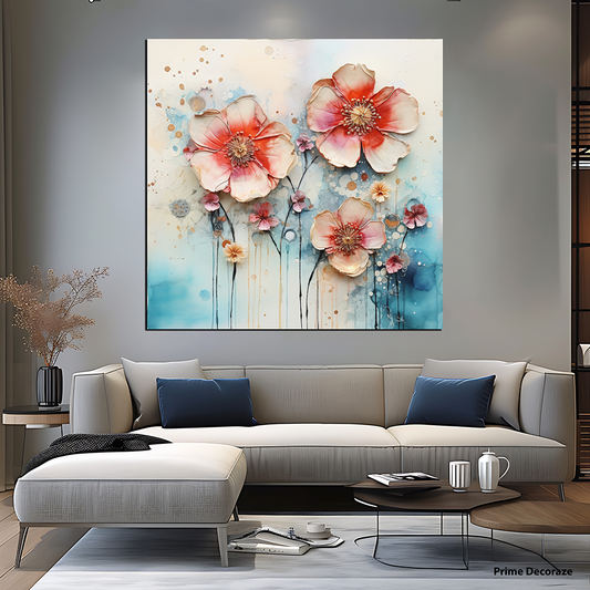 Watercolor painting of flowers |Floral Wall Art | Singe Panel
